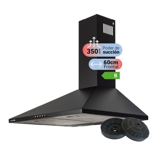 EVEREST 7060B Campana Piramidal Negra 60cm