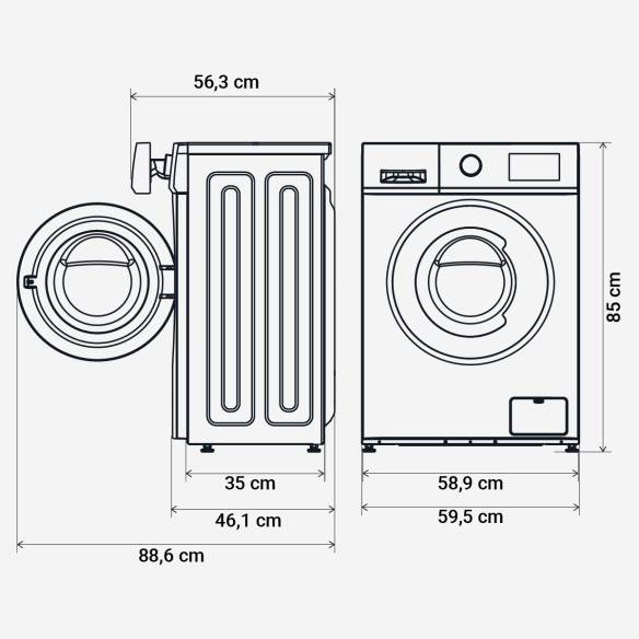 IBIZA 6007W Lavadora con Display 7kg Carga Frontal