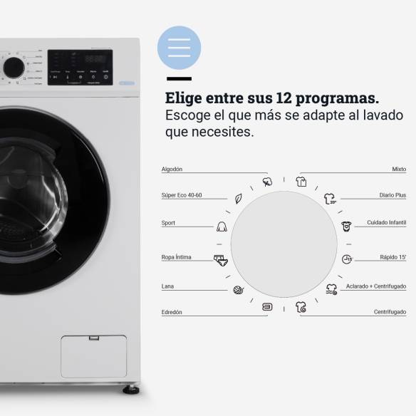 IBIZA 6007W Lavadora con Display 7kg Carga Frontal