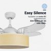 JALOQUE 5042 Ventilador de Techo Aspas Ocultas Ratán104cm