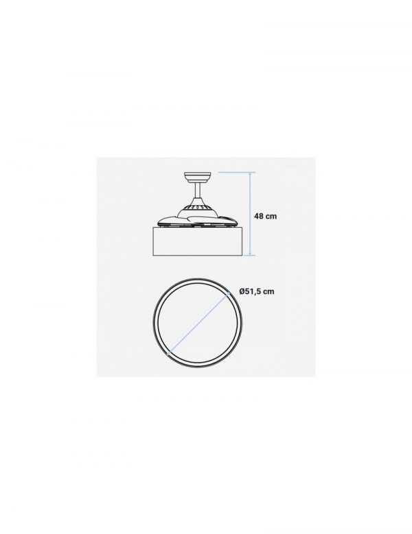 JALOQUE 5042 Ventilador de Techo Aspas Ocultas Ratán104cm
