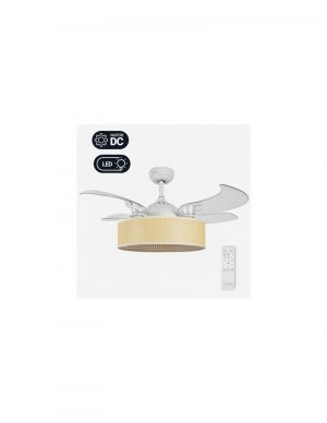 JALOQUE 5042 Ventilador de Techo Aspas Ocultas Ratán104cm