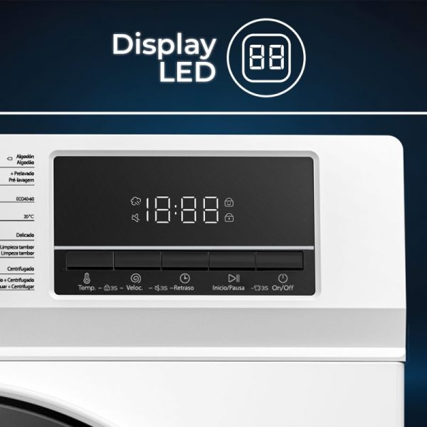 Lavadora Hyundai,Capacidad 10kg 1400rpm, Clase A.